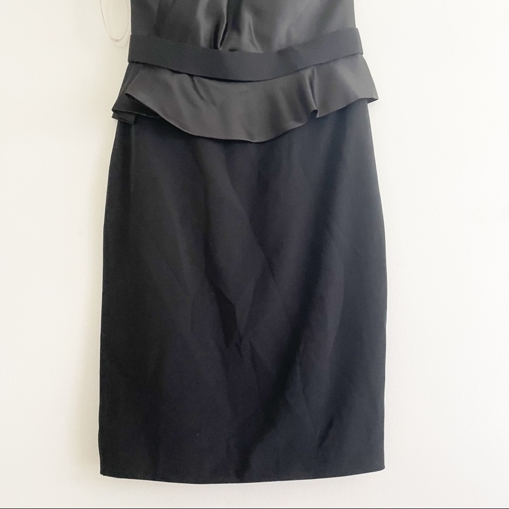 Marchesa Notte Silk Black Ruffle One Shoulder Dress size 4 - Picture 5 of 12